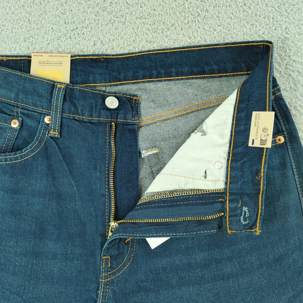 Levi's 505 Jeans Mens 34x32 Blue Medium Wash Straight Leg Zip Fly Stretch New